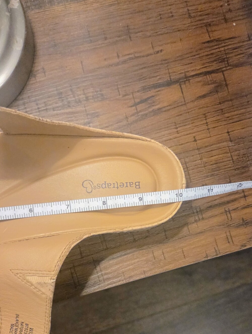 Baretraps Cork-Look Double Strap Slide Sandals - Tan - Picture 10 of 11